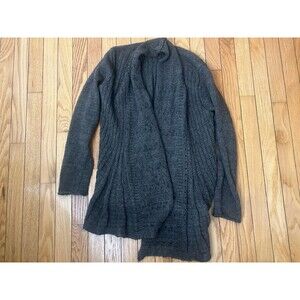 Mary Firenze Sweater Women M Pleated Cardigan Brown /gray Wool Alpaca Italy Made